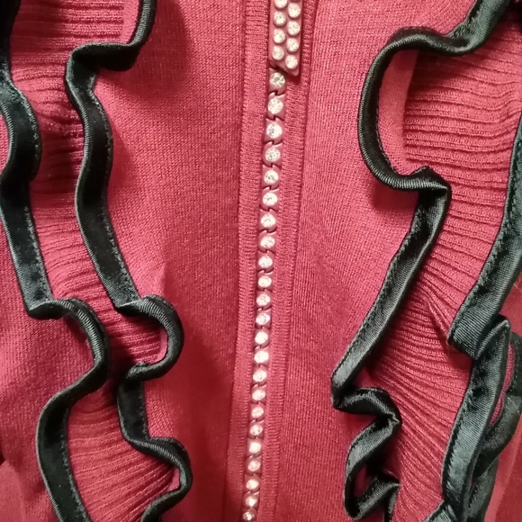 BNWT Belldini red/black ruffle cardigan - Picture 5 of 13